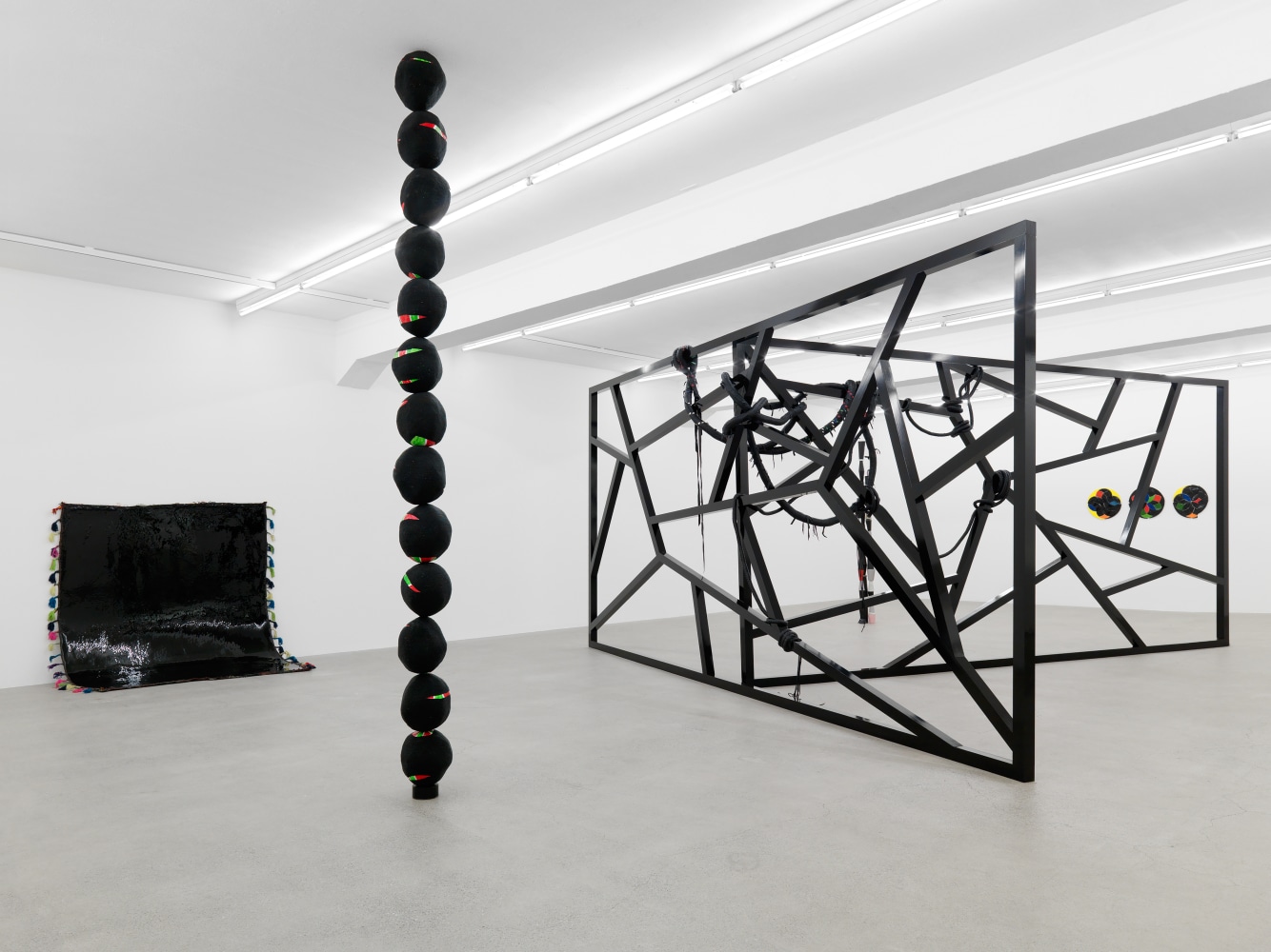 Installation view of sculptures by Eva Rothschild
