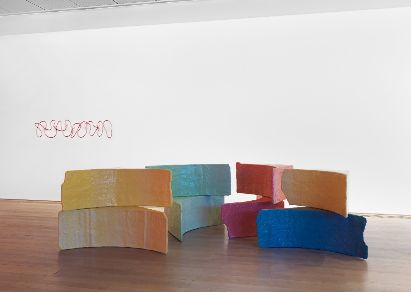 Installation view of works by Franz West