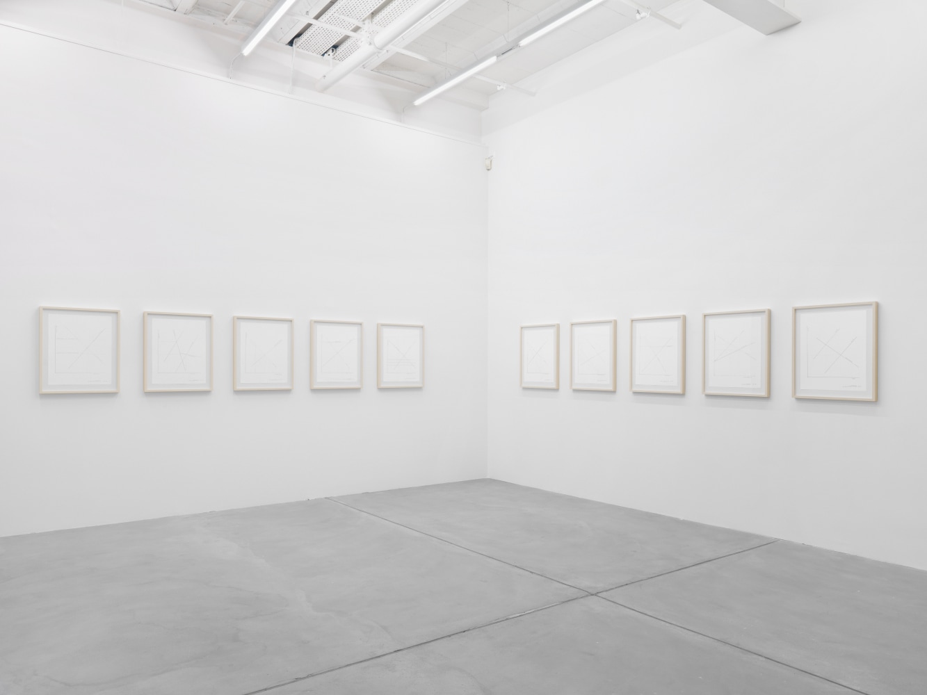 Installation view of Liam Gillick audio and film installation exhibition