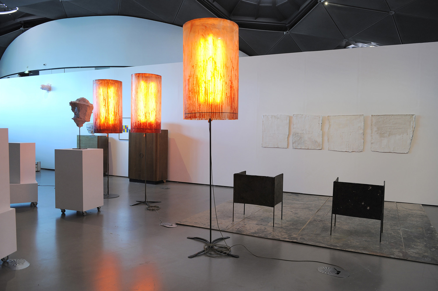 Installation view of works by Franz West