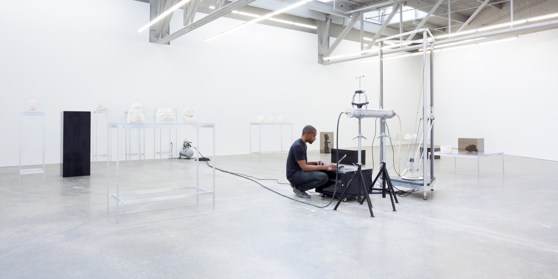 Installation view of sculptures by Matthew Angelo Harrison