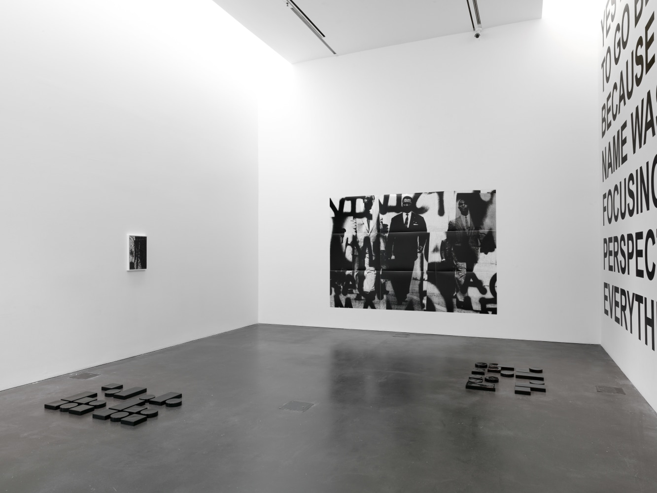 Installation view of paintings by Adam Pendleton