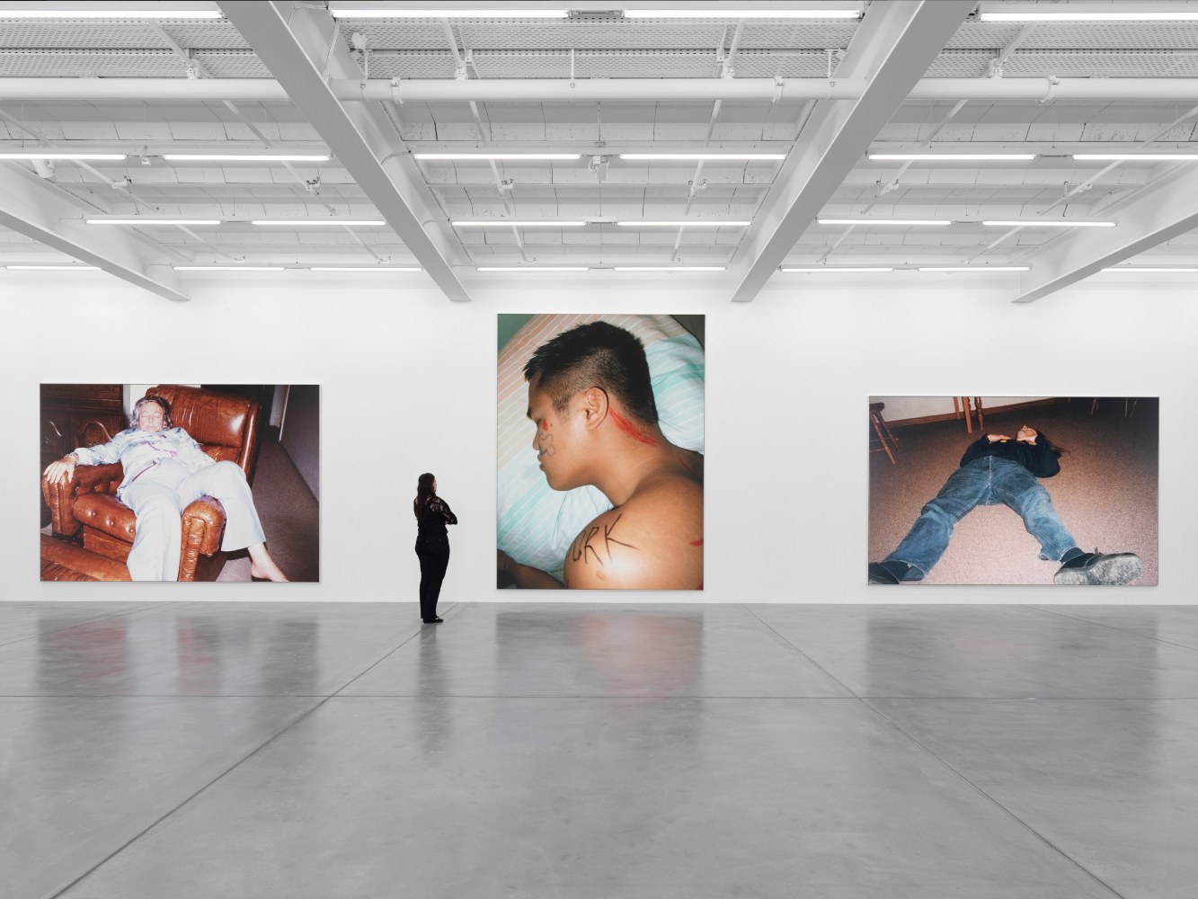 Installation view, Steven Shearer, The Golden Recline, Galerie Eva Presenhuber, Maag Areal, Zurich, 2025