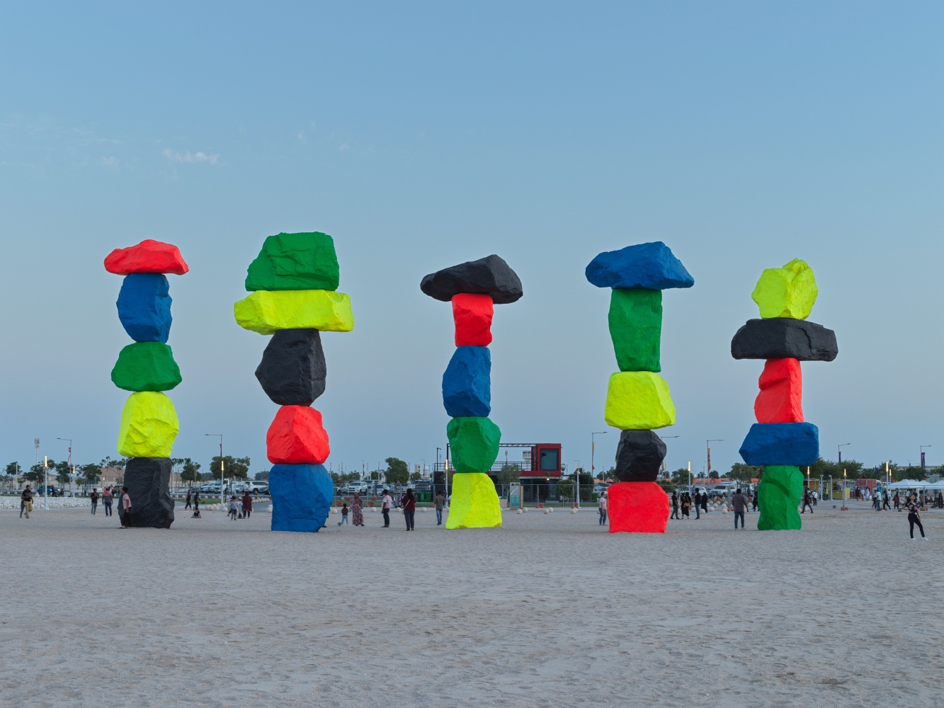 Installation view, Ugo Rondinone, Doha Mountains, Qatar Museum, Doha, Qatar, 2022