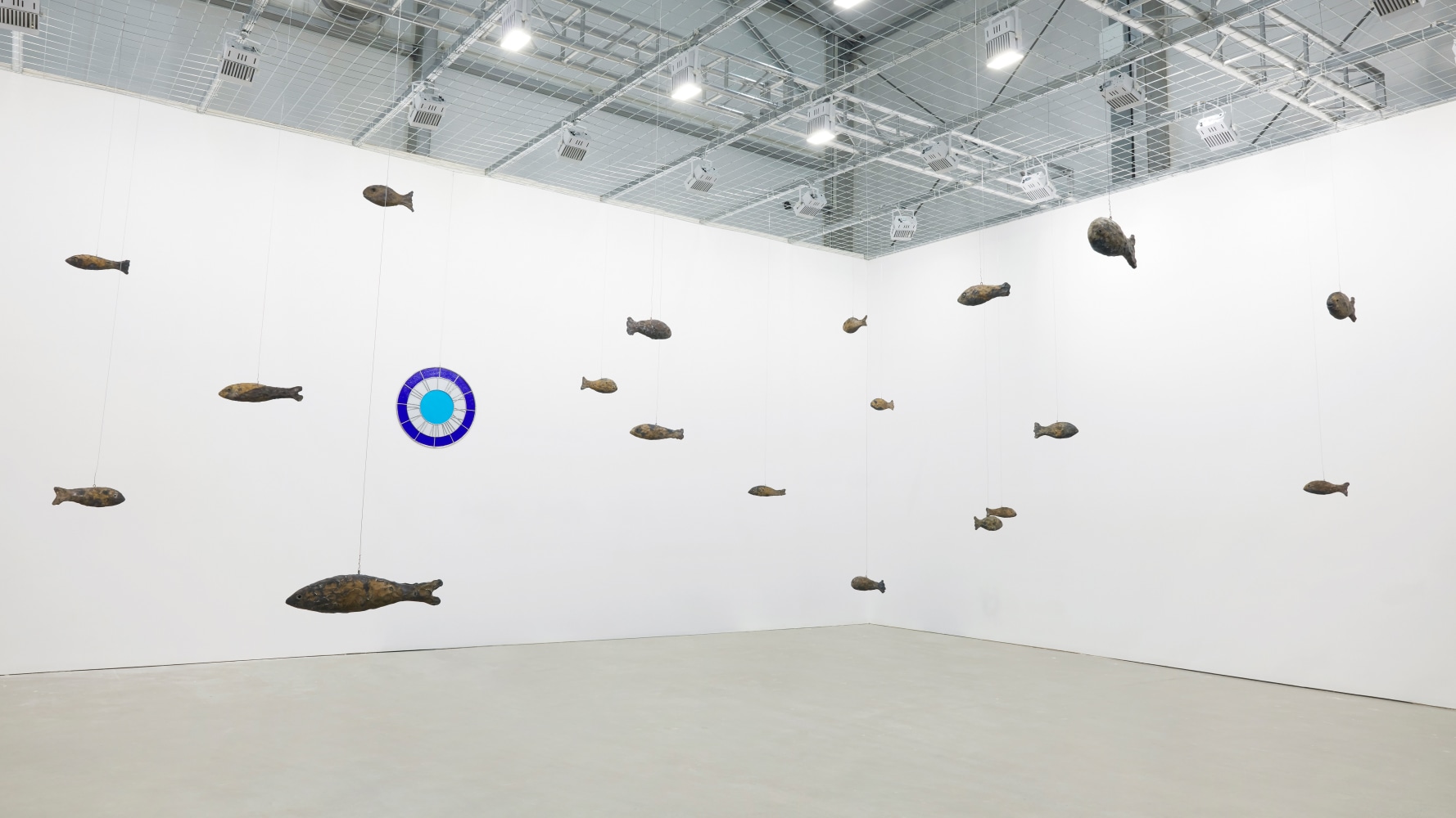 Installation view of sculptures by Ugo Rondinone