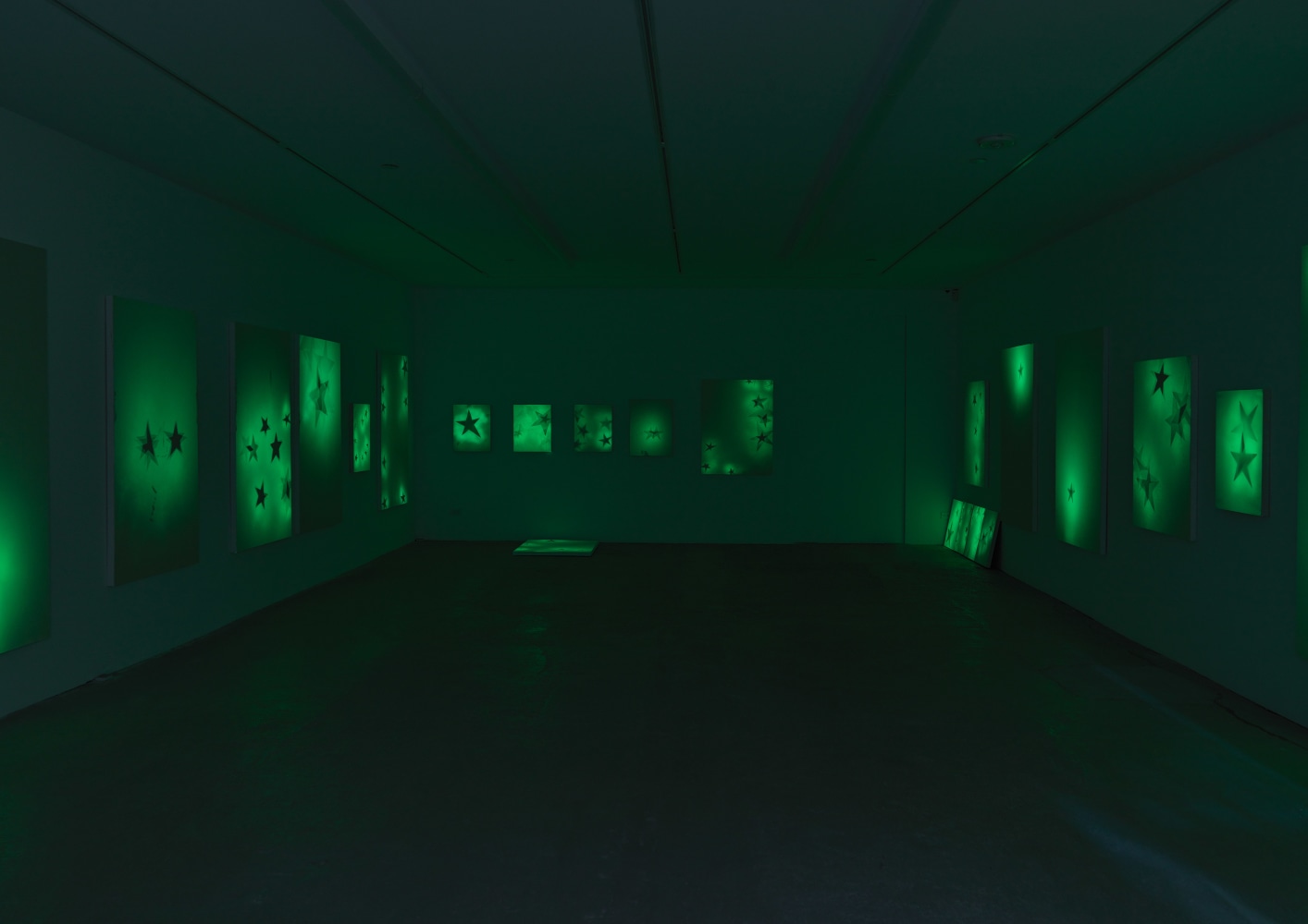 Installation view of paintings by Koo Jeong A