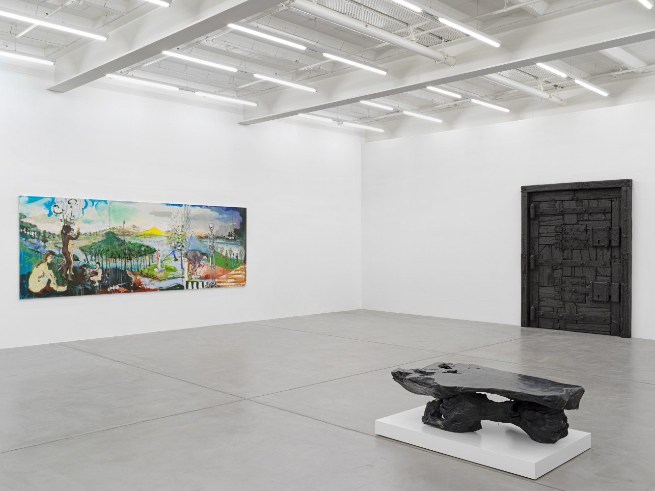 Installation view of group painting and sculpture exhibition