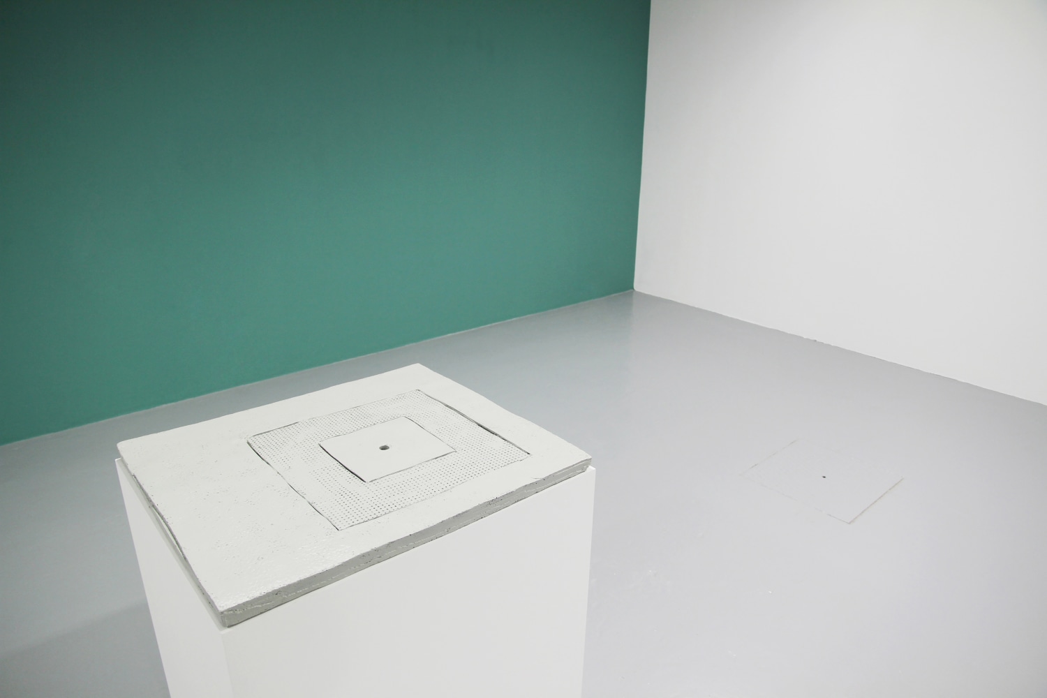 Installation view of sculptures by Valentin Carron