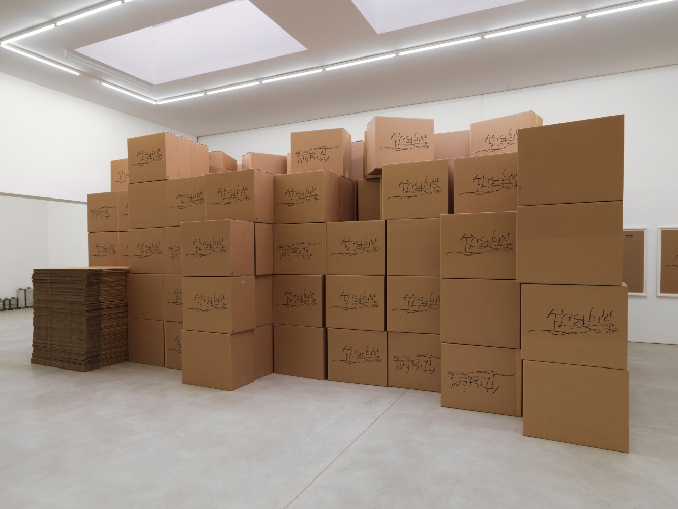 Installation view of sculptures by Matias Faldbakken