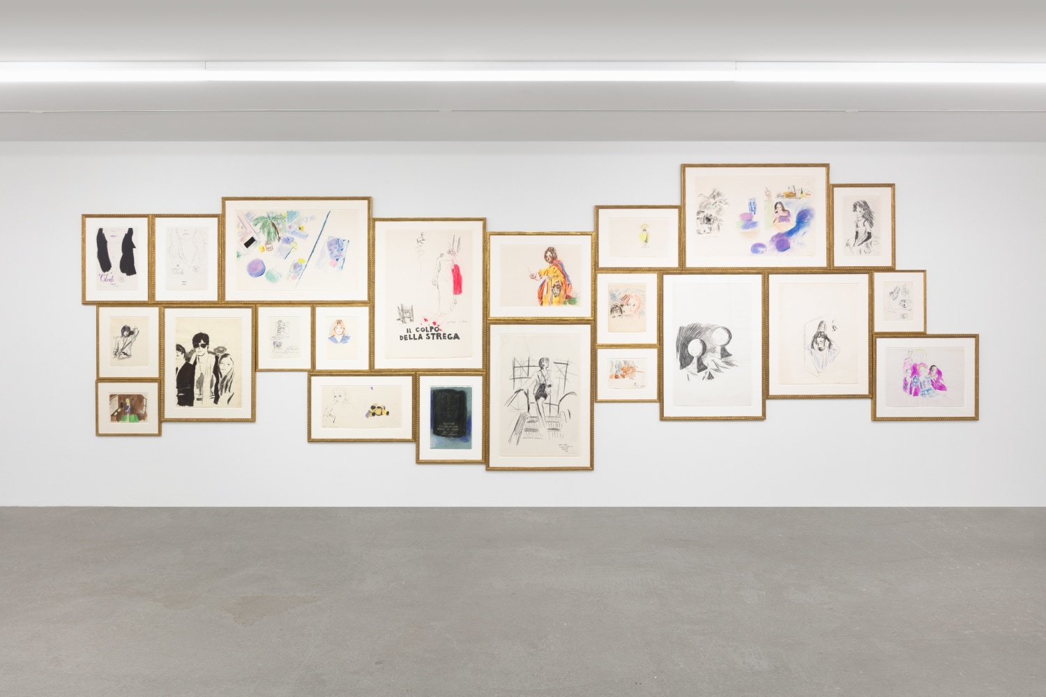 installation views of drawings by Karen Kilimnik