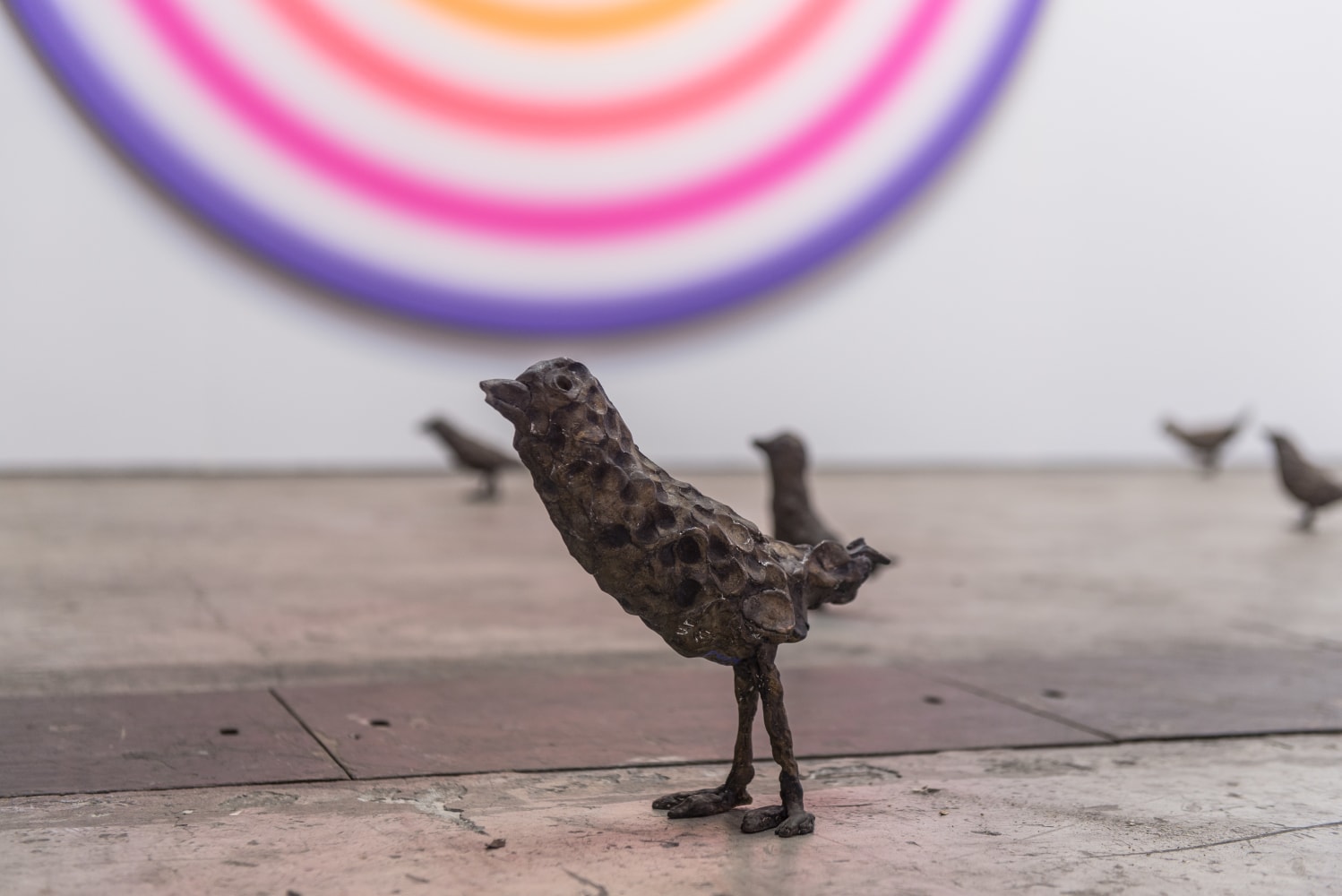 Installation view of sculptures by Ugo Rondinone