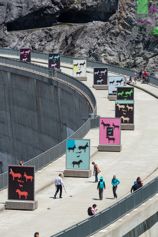 Installation view of works by Valentin Carron