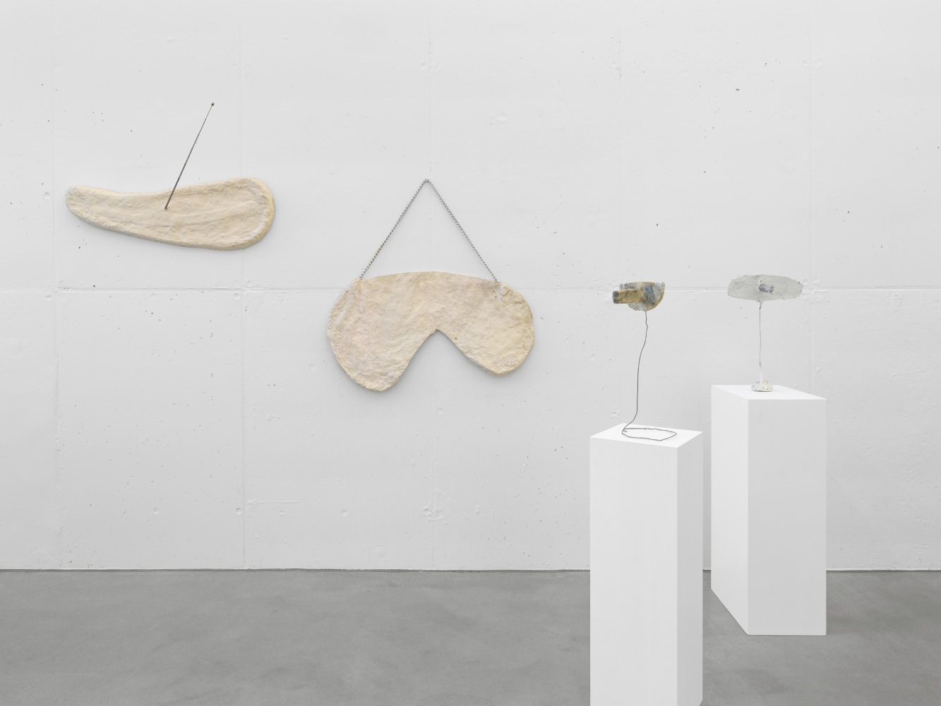 Installation view, Franz West, Die fr&amp;uuml;hen Werke / Early Works, Galerie Eva Presenhuber, Maag Areal, Zurich, 2025