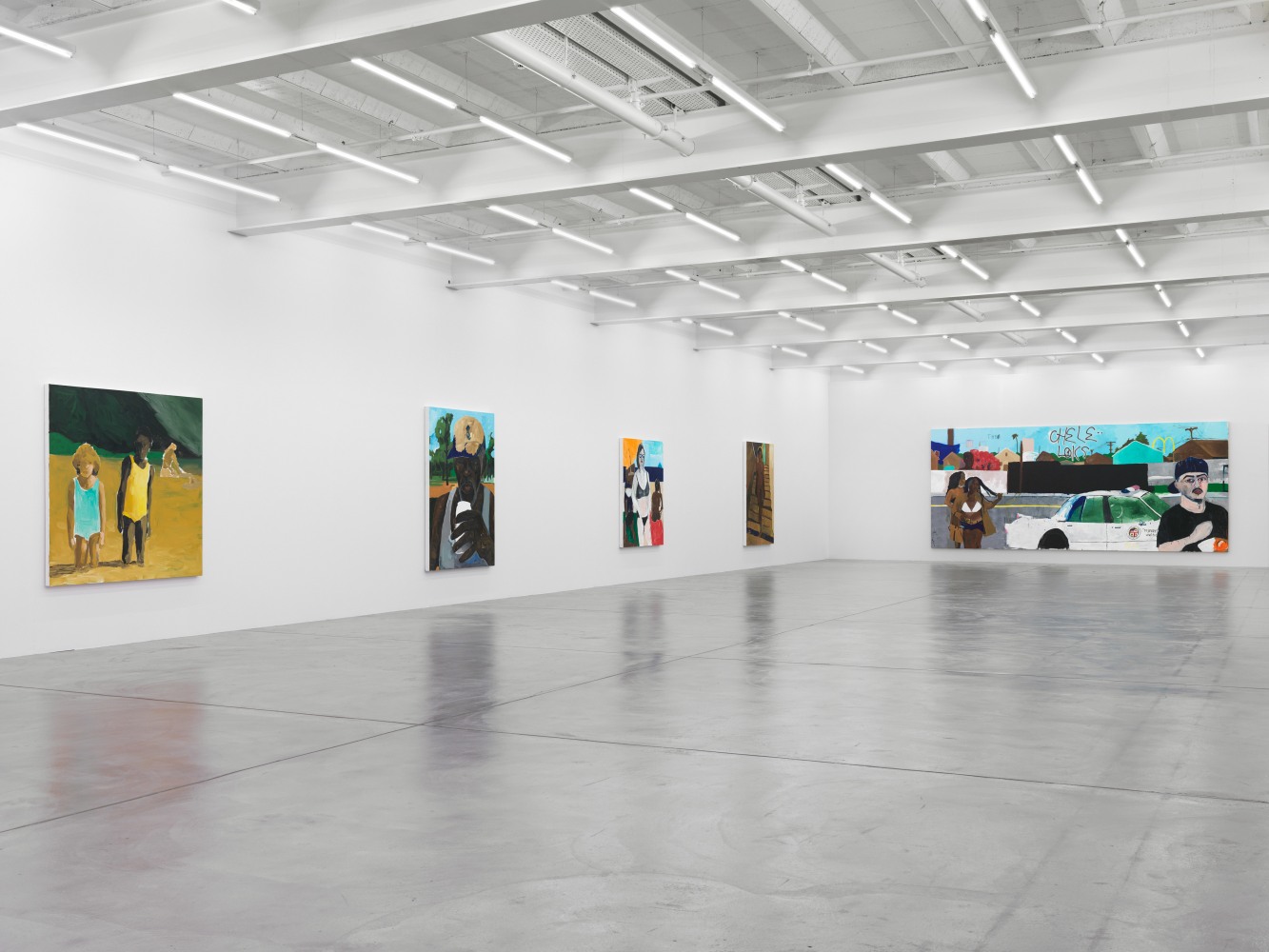 Installation view of paintings by Henry Taylor