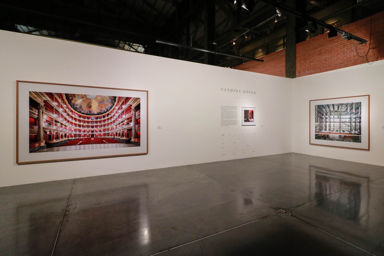 Installation view of photographs by Candida Höfer