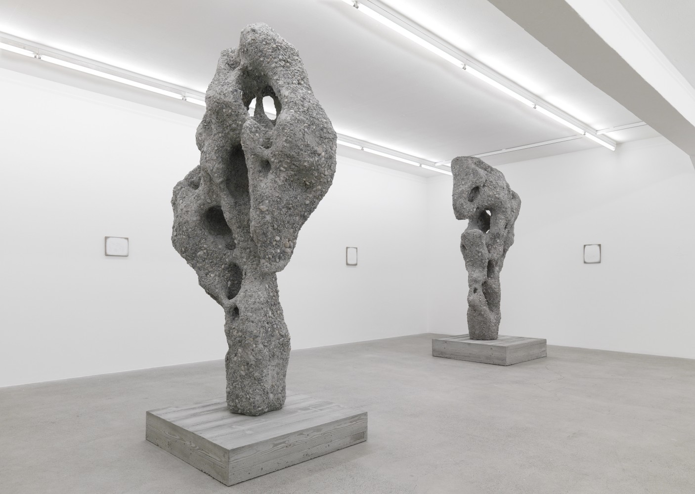 Installation view of Ugo Rondinone Scholar Rock sculptures