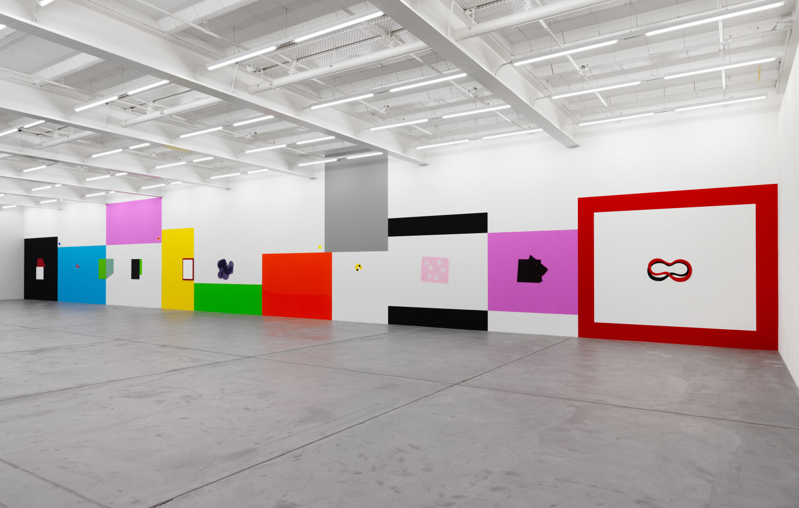 Installation view of Gerwald Rockenschaub wall painting installations and wall works