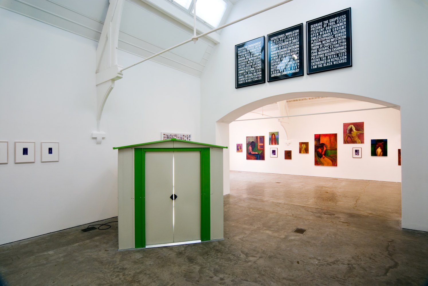 Installation view of works by Steven Shearer