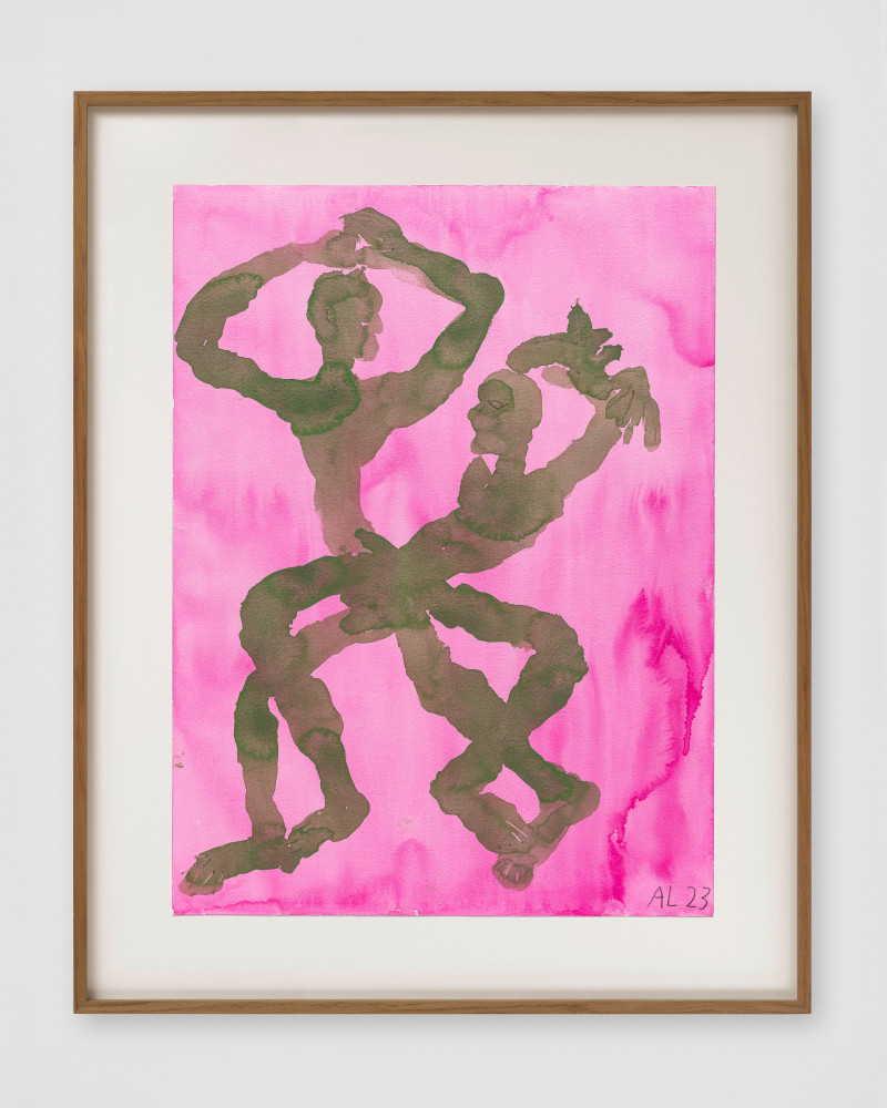 ANDREW LORD

&amp;nbsp;

embrace III (green on pink)

2023

Gouache on Fabriano-paper

Sheet 61 x 45.5 cm / 24 x 17 7/8 in

Frame 77 x 61.5 x 3.5 cm / 30 3/8 x 24 1/4 x 1 3/8 in

LORD 59188