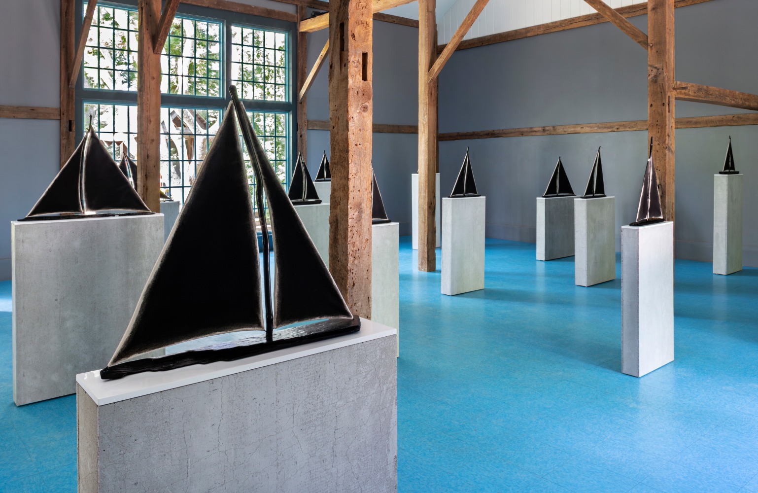 Installation view, Ugo Rondinone, sculpting wind, The Madoo Conservancy, Sagaponack, 2025