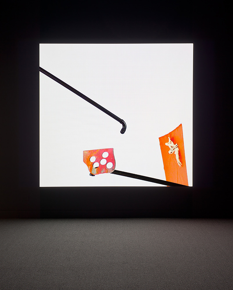 Installation view of video work by Alex Hubbard