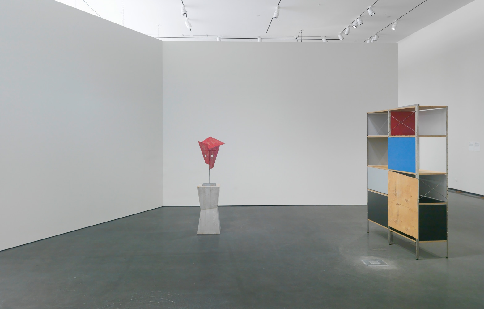 Installation view of sculptures by Martin Boyce