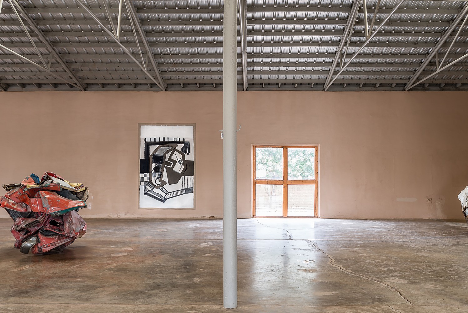 Installation view of paintings by Tobias Pils