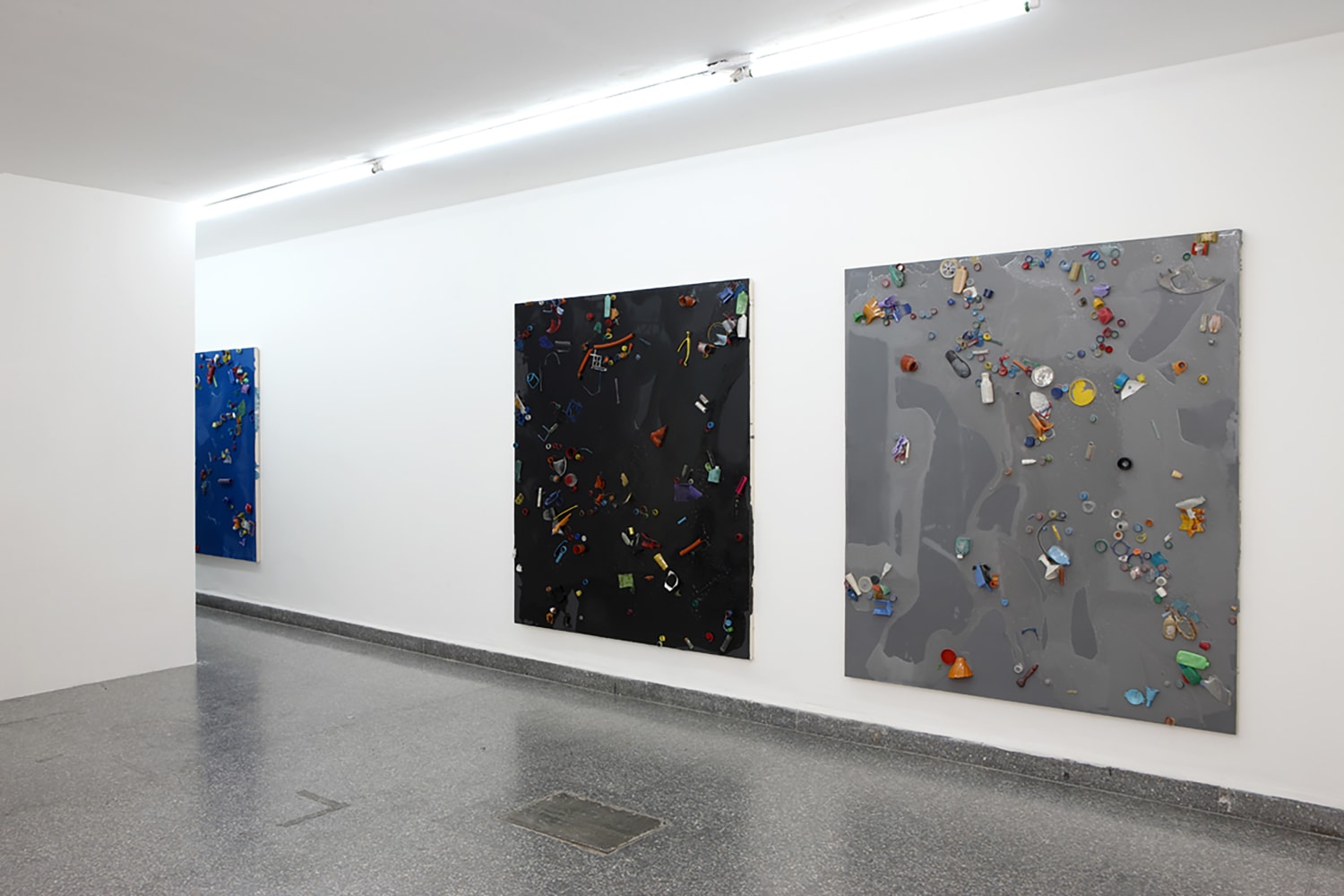 Installation view of paintings by Alex Hubbard