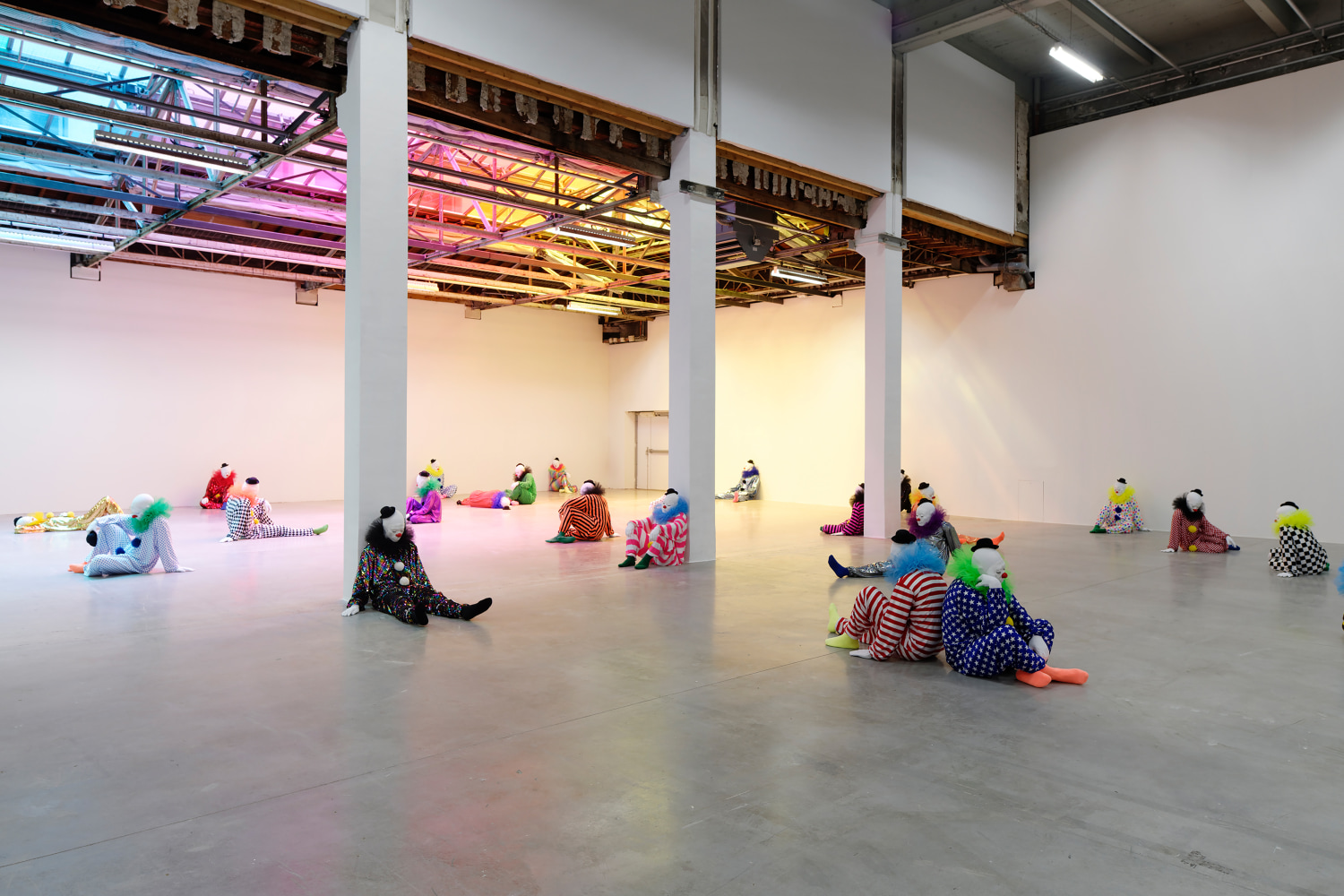 Installation view of sculptures by Ugo Rondinone