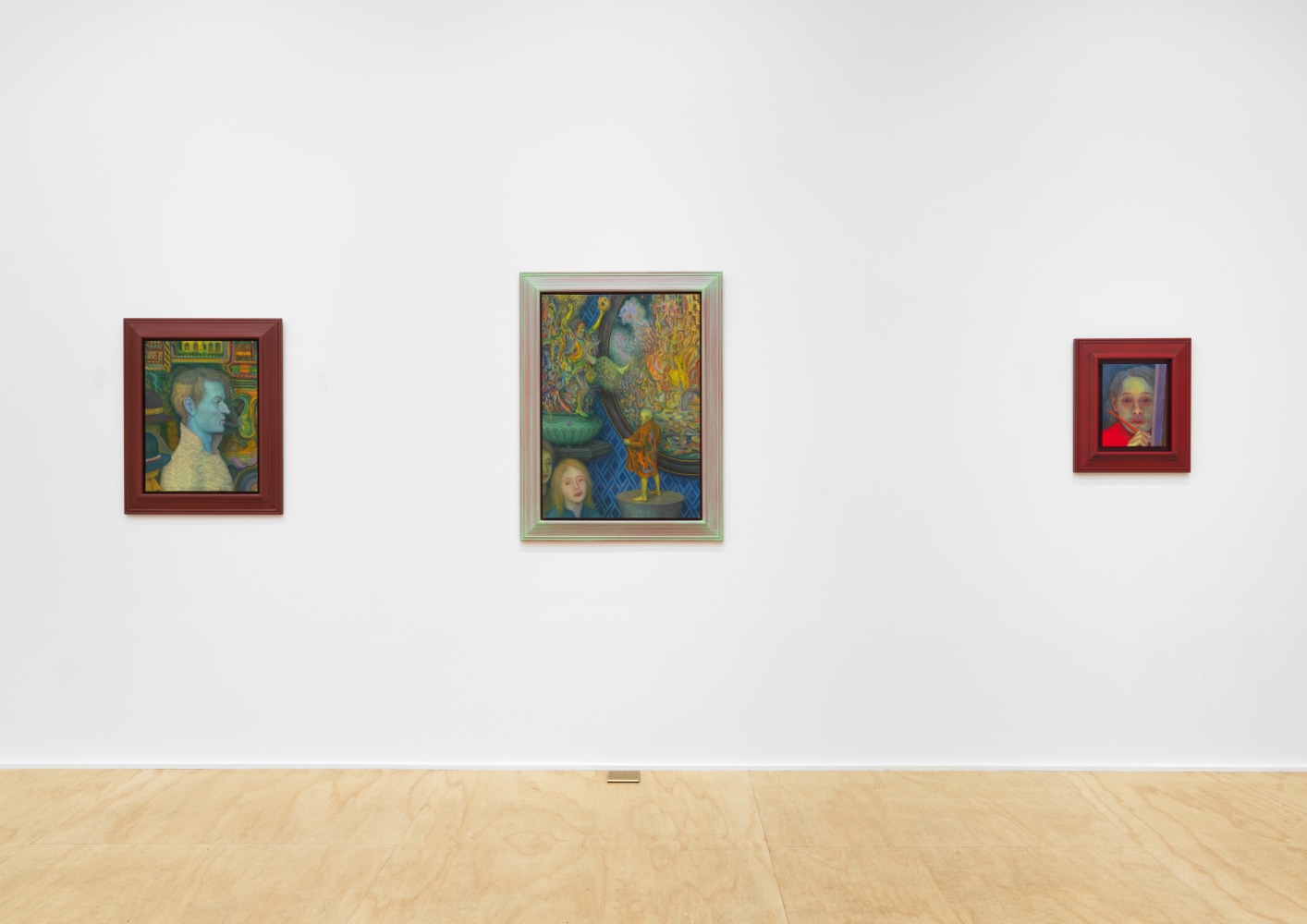 Installation view of Steven Shearer paintings and drawings exhibition