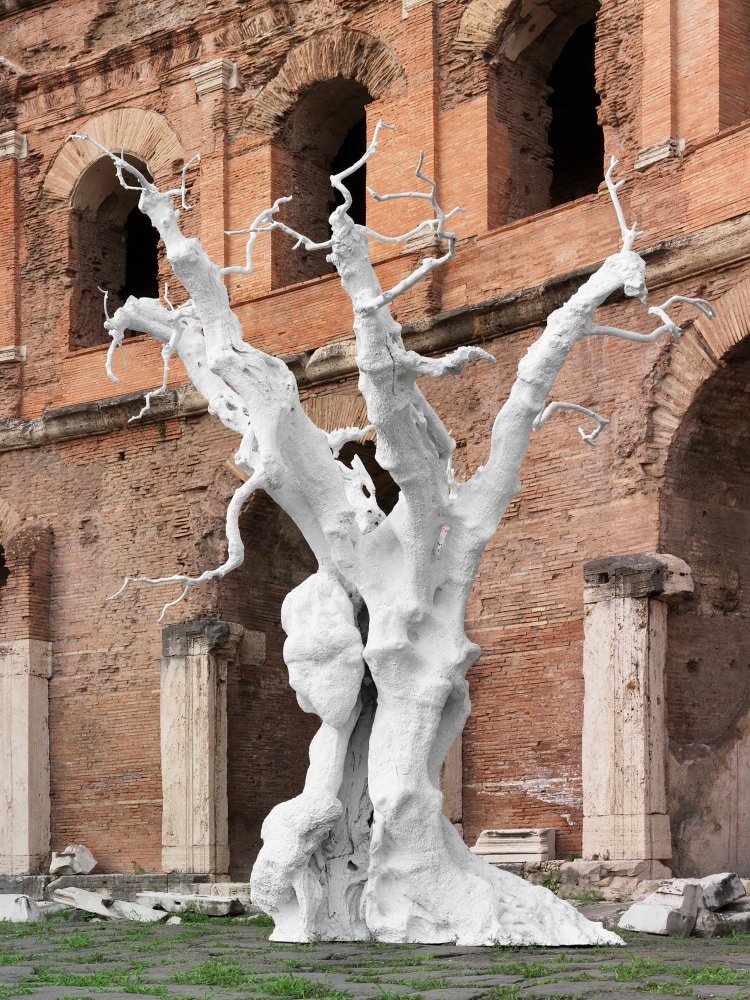 Installation view of sculptures by Ugo Rondinone