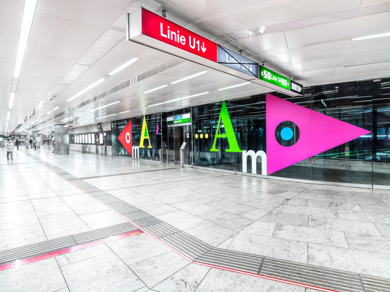 Installation view of wall works by Gerwald Rockenschaub