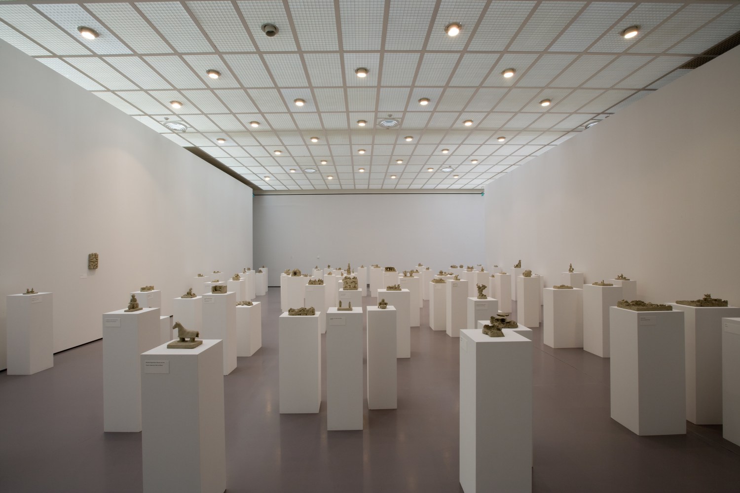 Installation view of sculptures by Peter Fischli and David Weiss