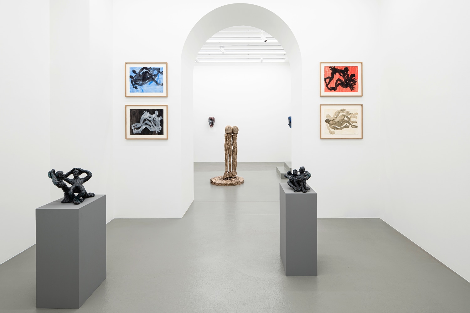 Installation view, Andrew Lord, Jean-Marie Appriou, Galerie Eva Presenhuber, Vienna, 2023