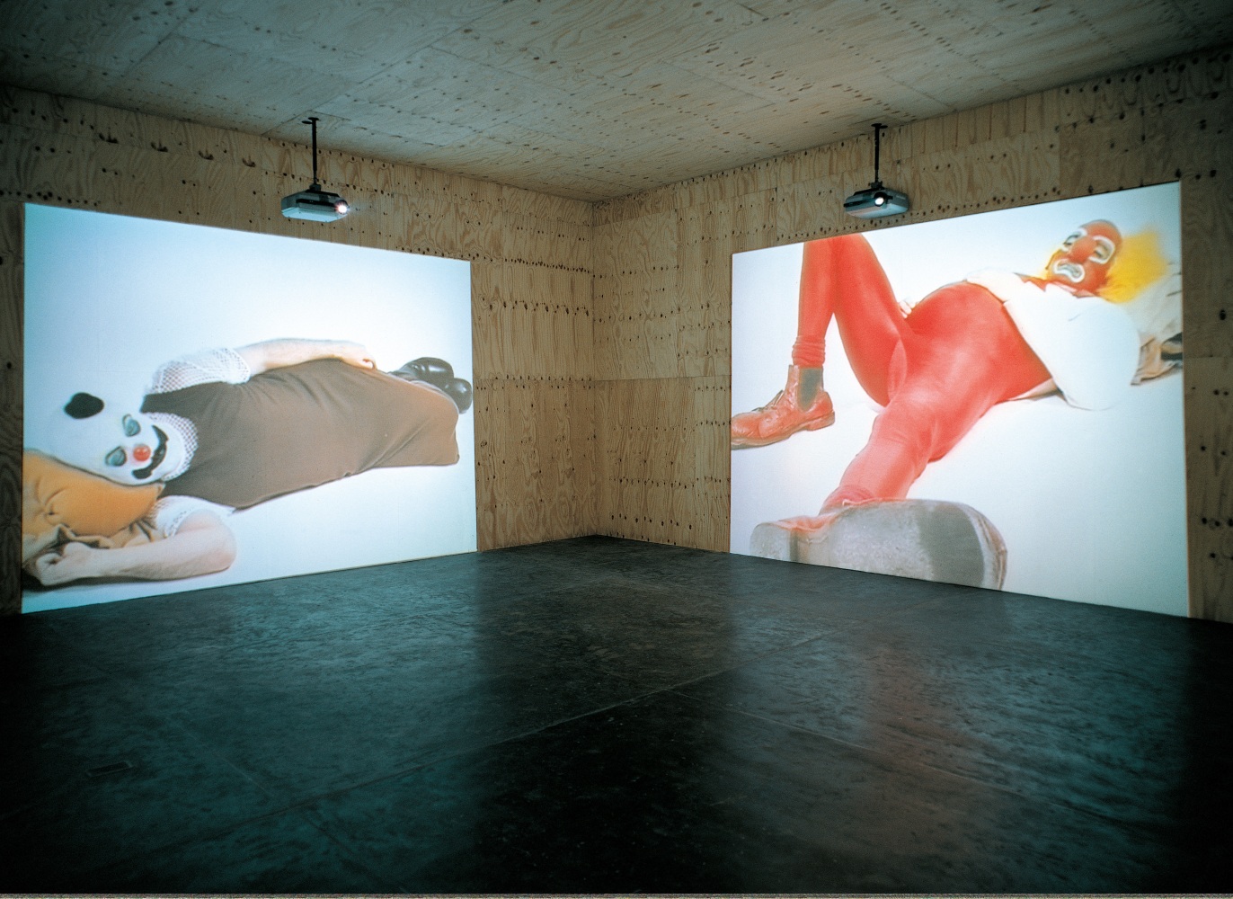 Installation view of video work by Ugo Rondinone