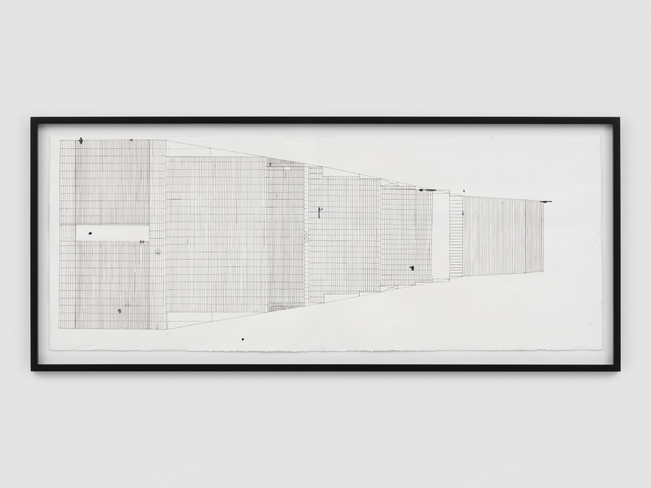 Untitled

2023

Pencil, ink, whiteout on paper

Sheet 57 x 149.5 cm / 22 1/2 x 58 7/8 in

Frame 67.5 x 159.5 x 4 cm / 26 5/8 x 62 3/4 x 1 5/8 in

&amp;copy; Matias Faldbakken