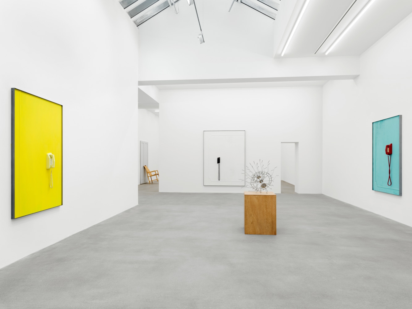 Installation view of Martin Boyce sculpture and drawing exhibition