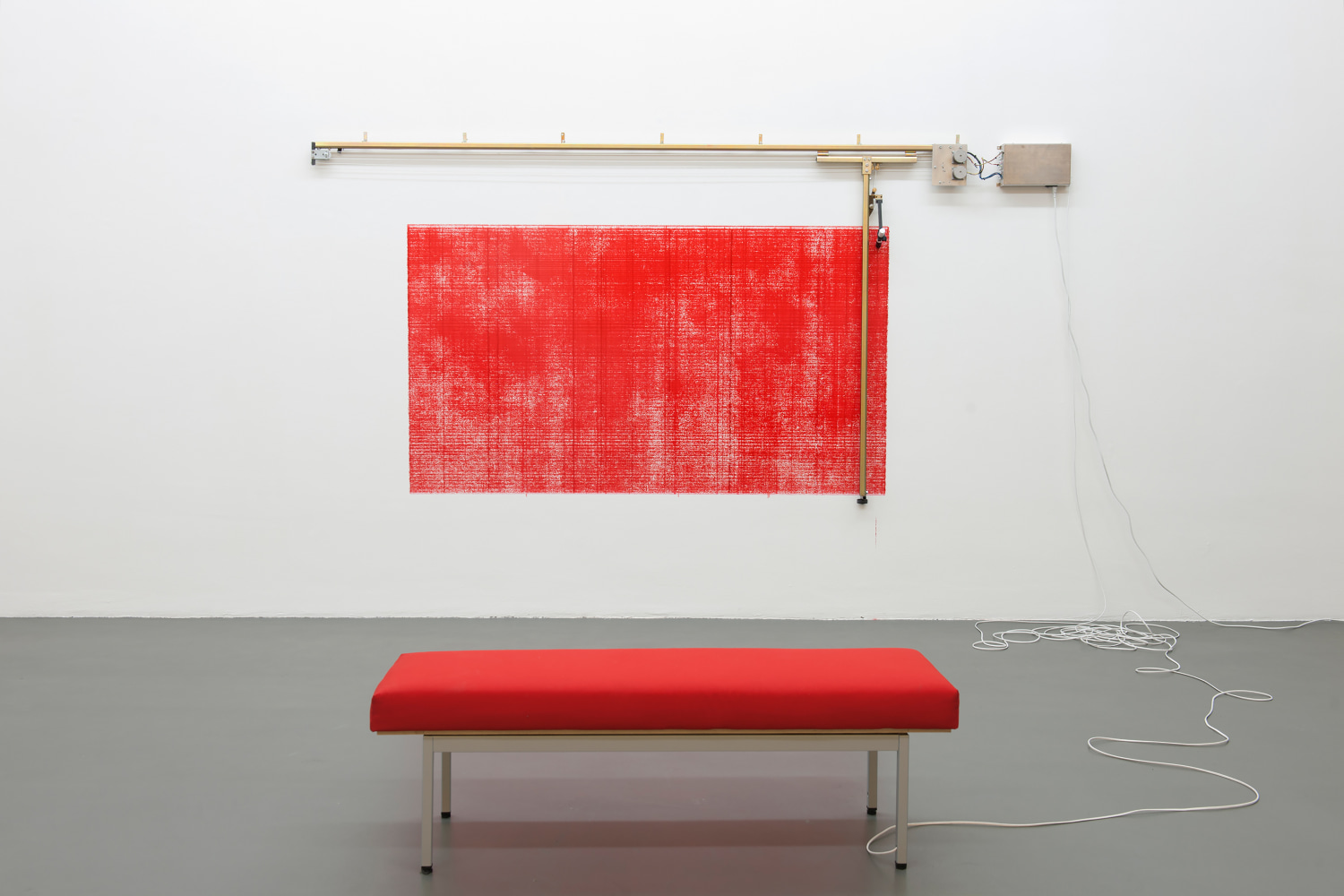 Installation view of sculptures by Angela Bulloch