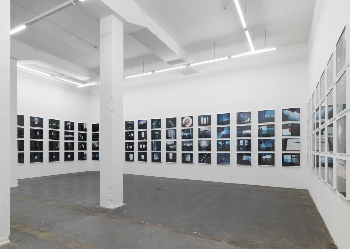 Installation view of Doug Aitken sculpture and photography exhibition