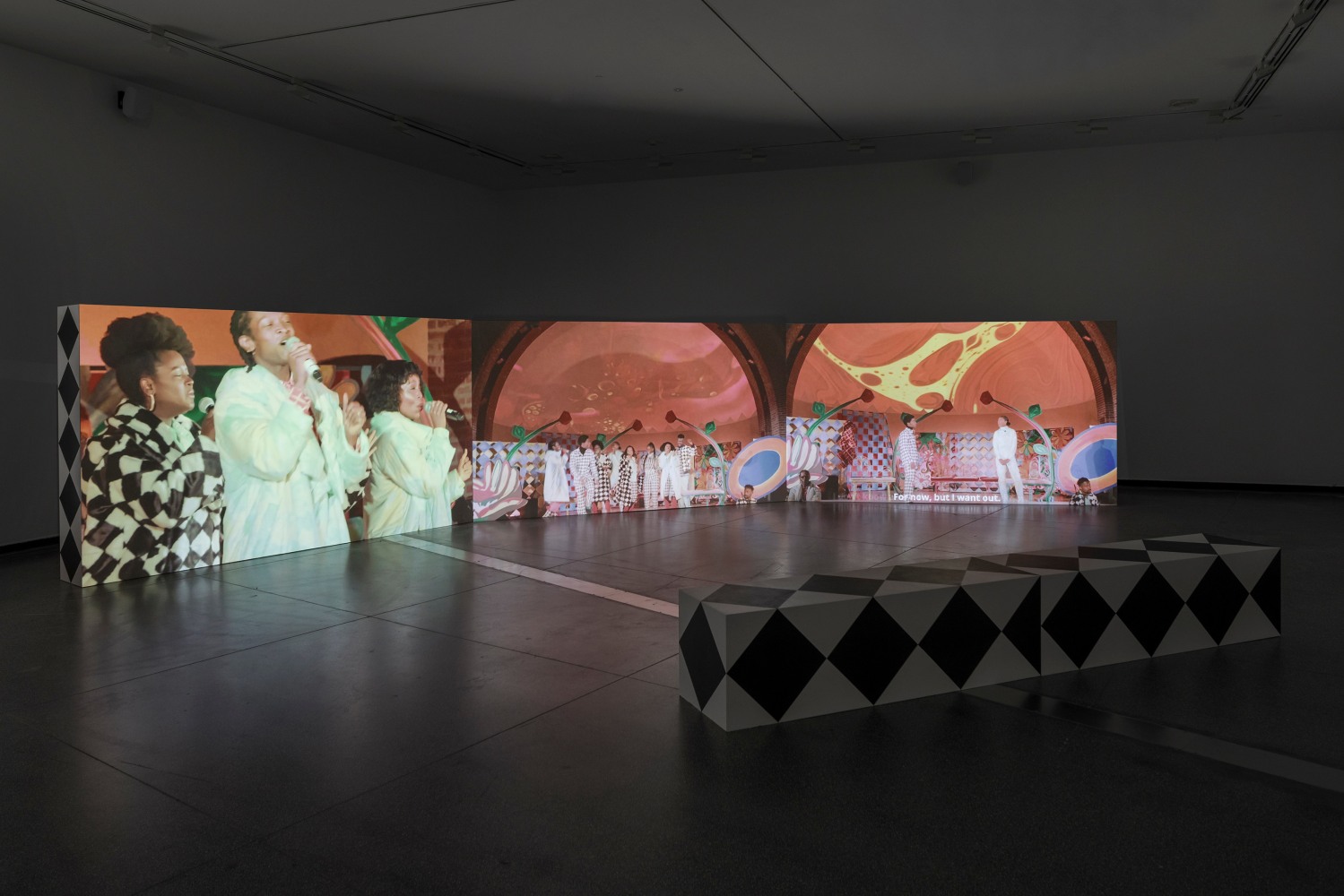 Installation view, Tschabalala Self, Skin Tight, Australian Centre for Contemporary Art, Melbourne, 2025