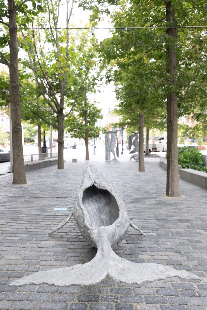 Installation view, Jean-Marie Appriou, Whale Song, Central Wharf, Boston, 2024
