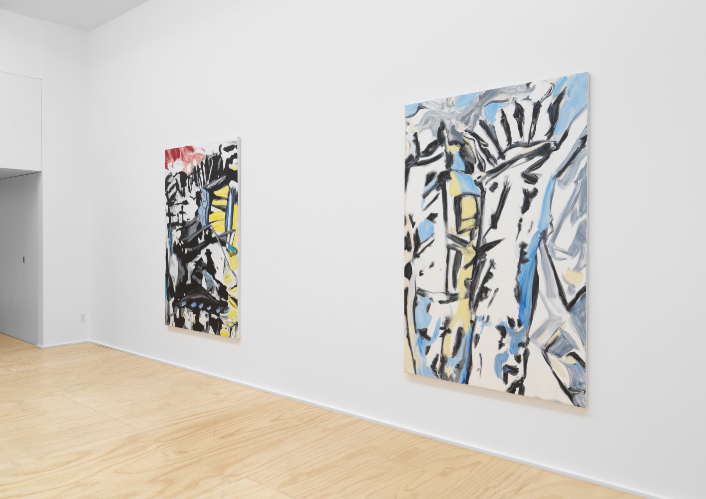 Installation view of paintings by Martha Diamond