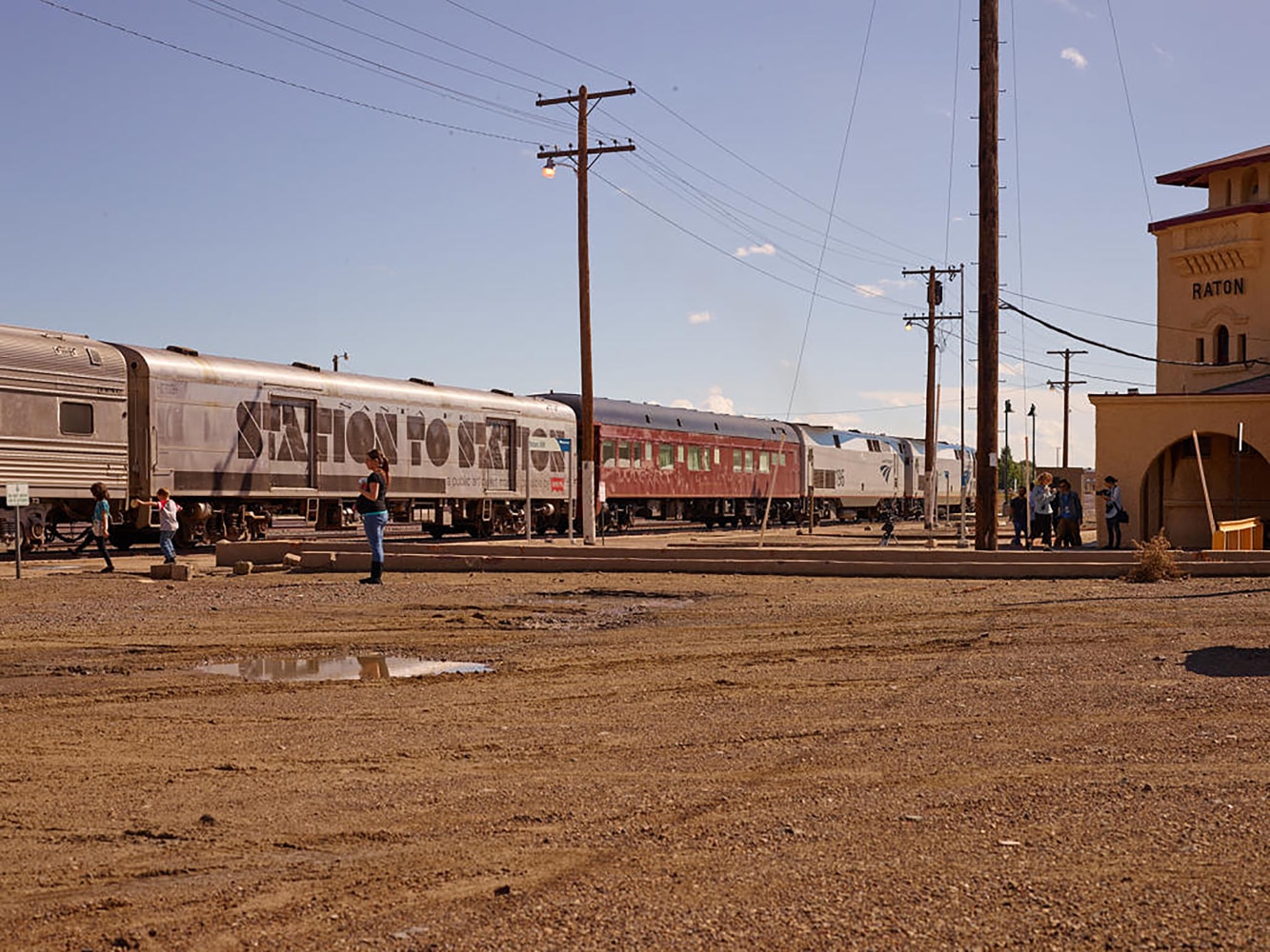 Installation view of living art installation by Doug Aitken