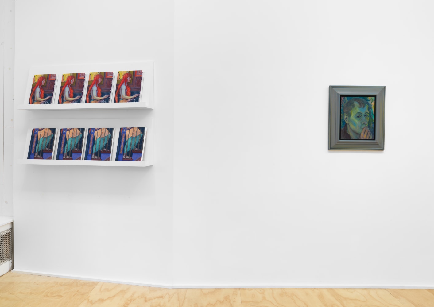 Installation view of Steven Shearer paintings and drawings exhibition