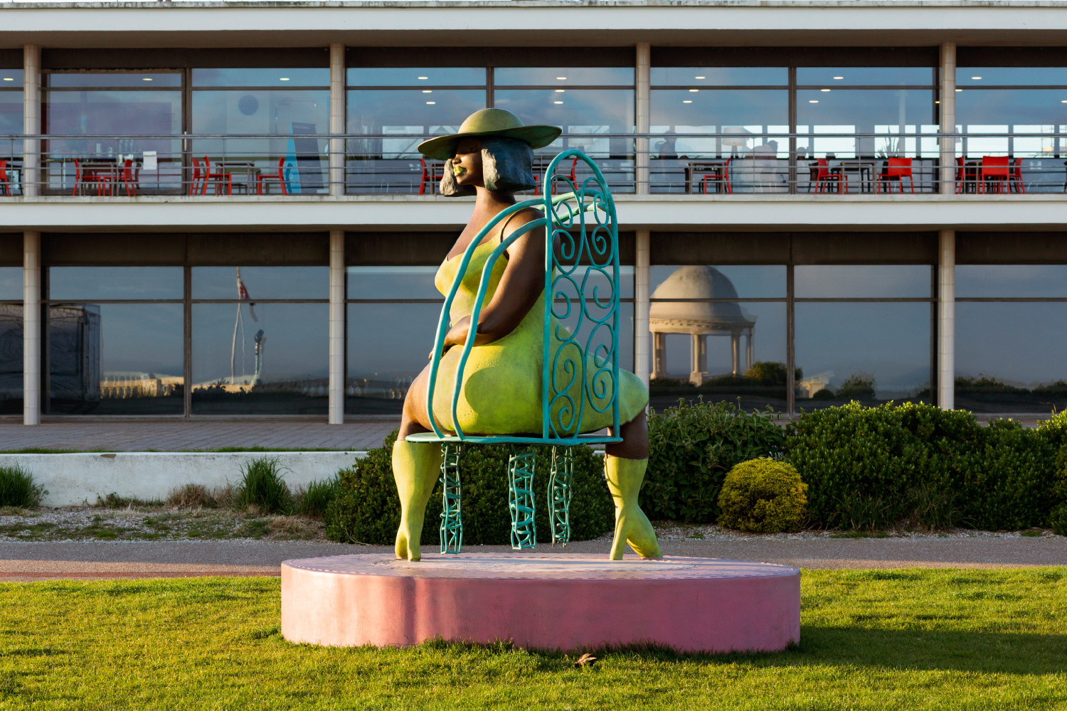 installation view of sculpture by Tschabalala Self