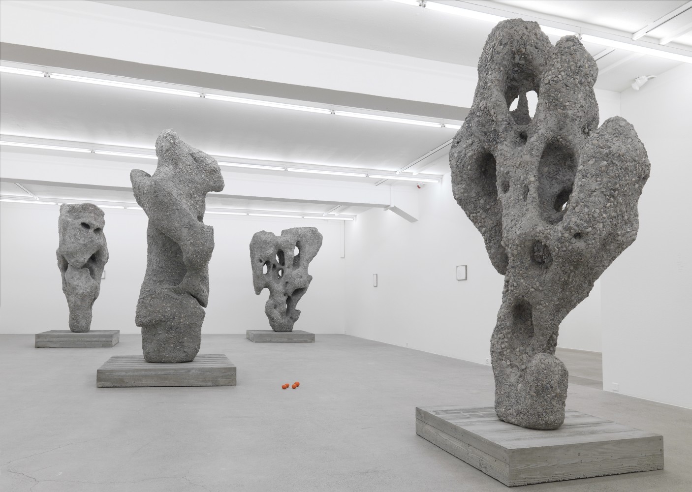 Installation view of Ugo Rondinone Scholar Rock sculptures