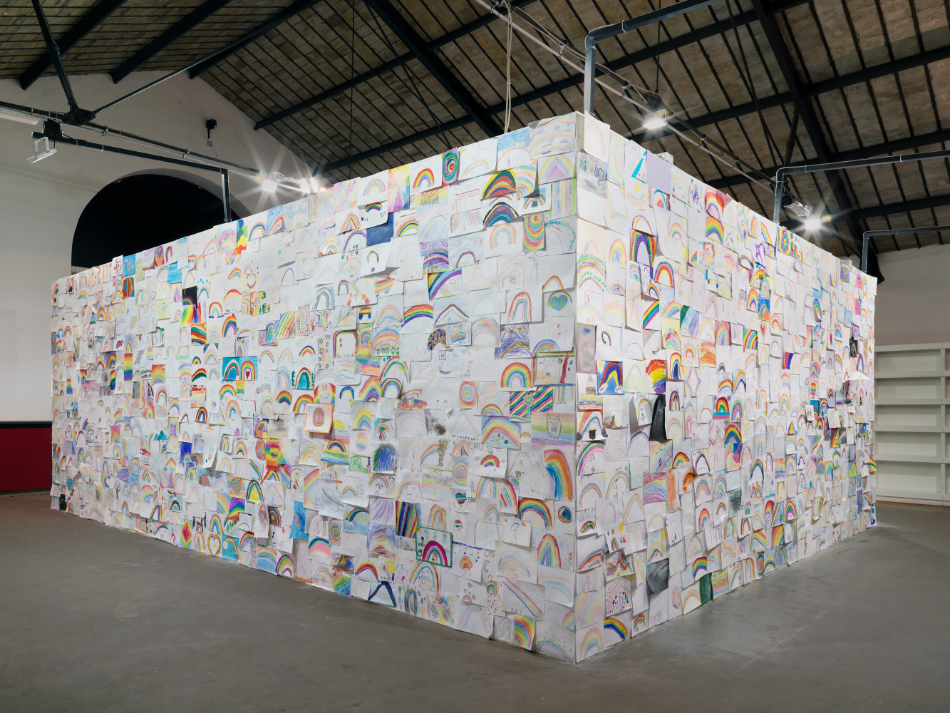 Installation view of sculptures by Ugo Rondinone