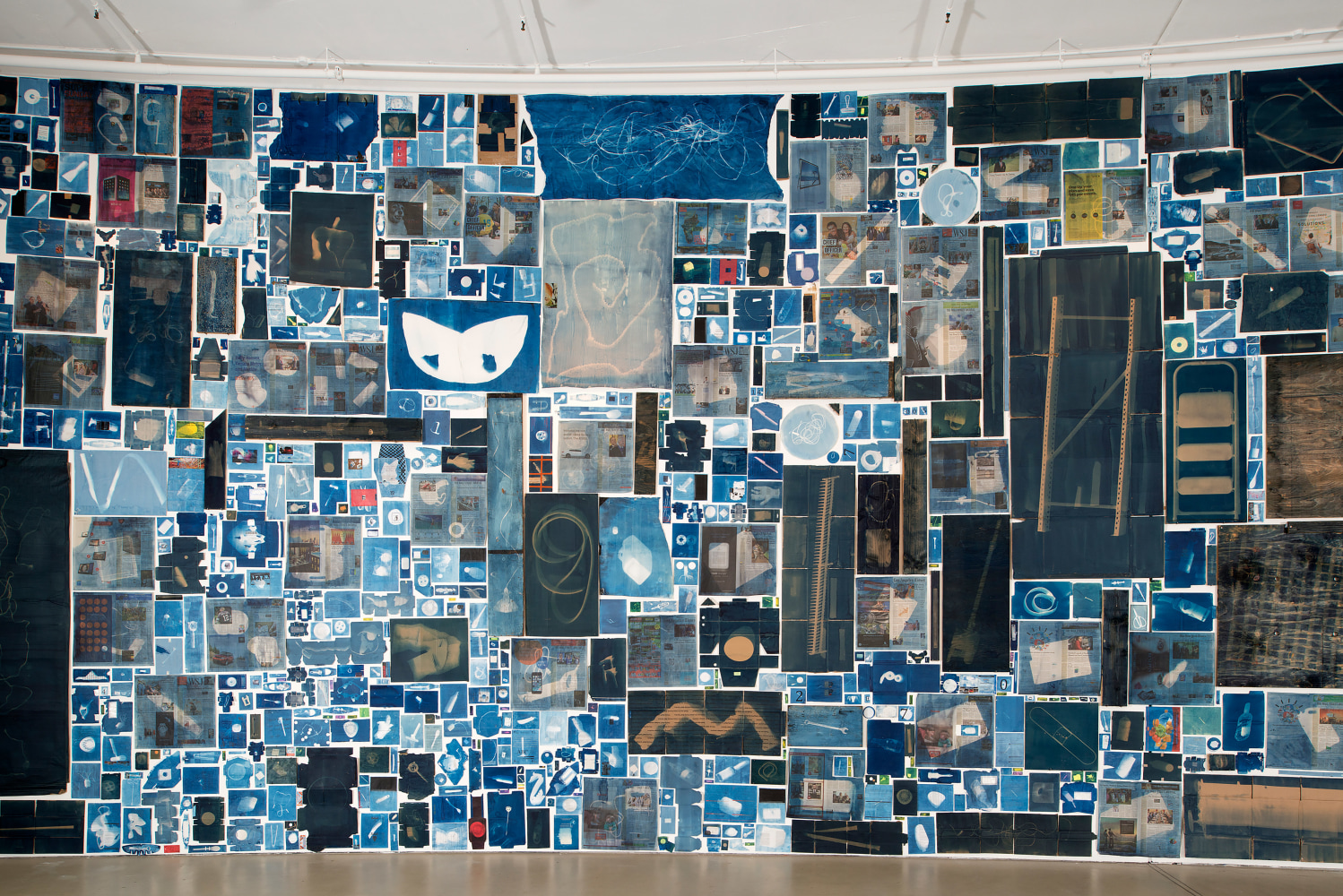 Installation view of a wall work by Walead Beshty