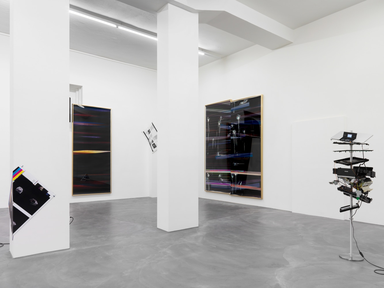 Installation view of Walead Beshty photography and sculpture exhibition