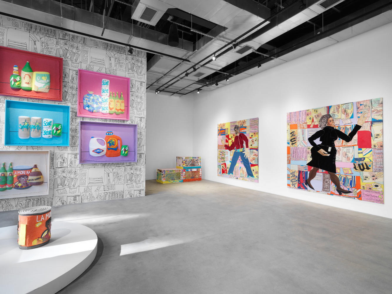 Installation view, Tschabalala Self, Bodega Run, Swiss Institute, New York, 2024